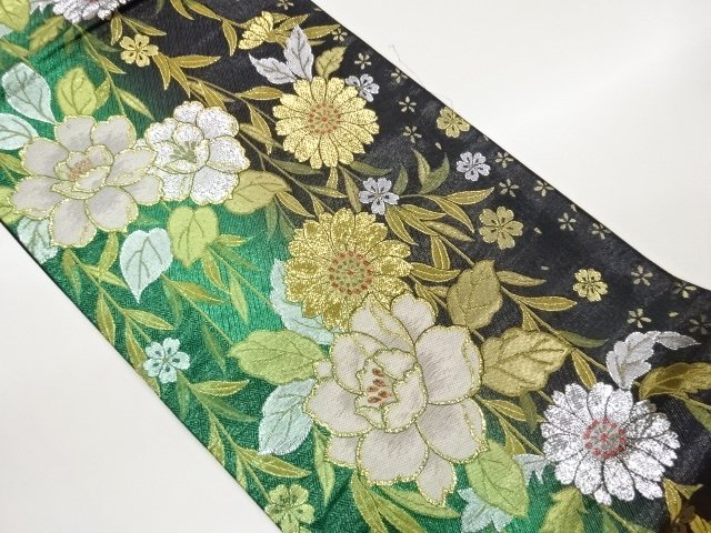 JAPANESE KIMONO / FUKURO OBI / WOVEN FLOWR 